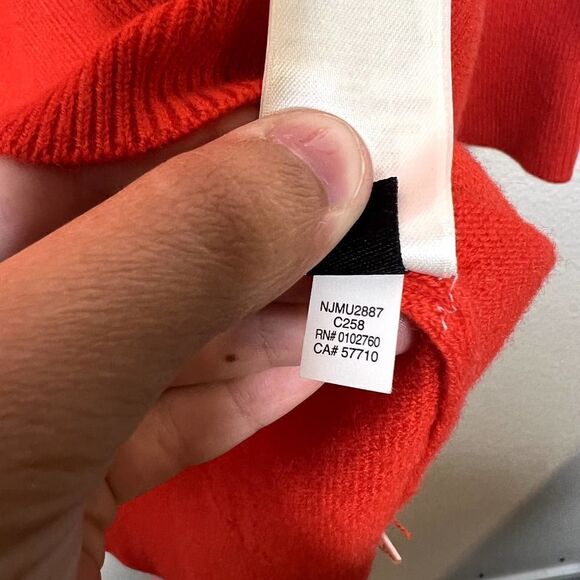 Kate Spade Coral Wool Cashmere Avaline Embellished Collar Sweater Size Medium - Picture 6 of 7